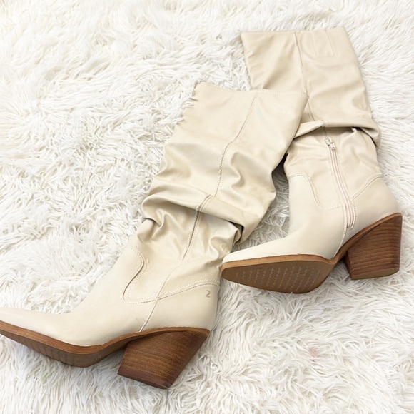 NEW $150 Zodiac Riau Birch Beige Slouchy Heel boot women size 7 - Picture 5 of 9